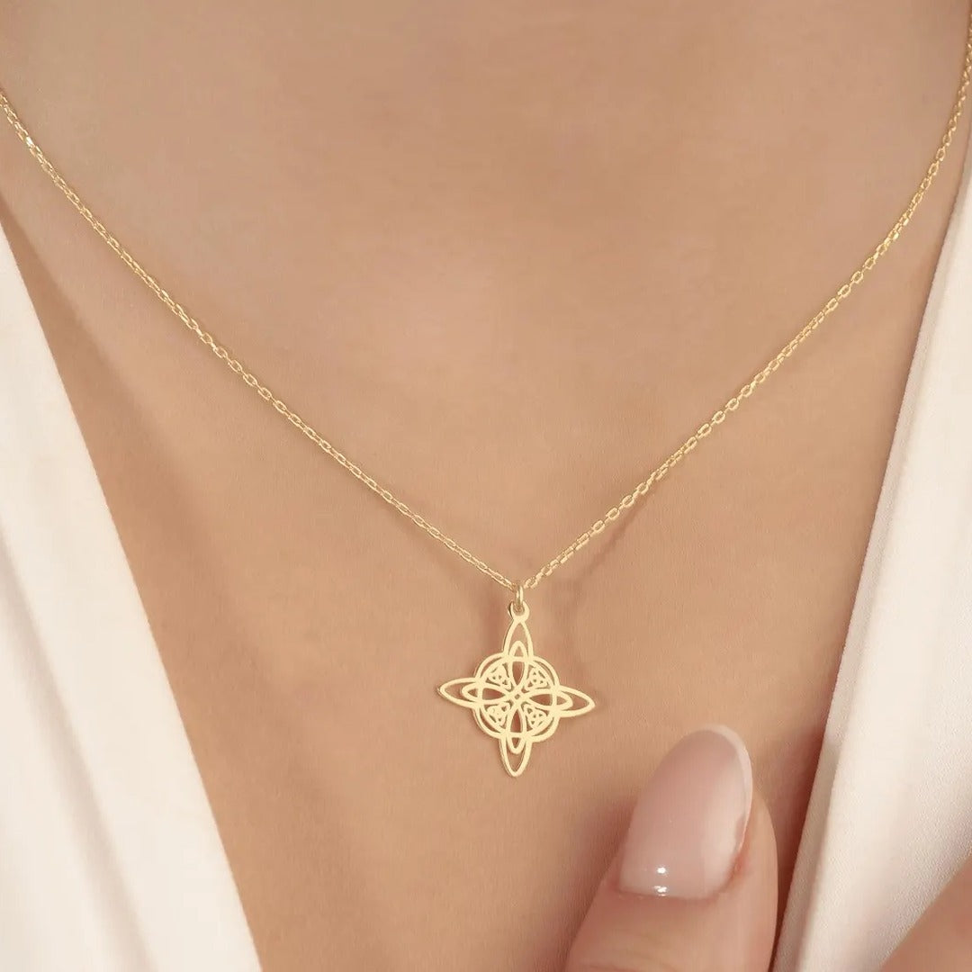 Collar Nudo de Bruja, Nudo Celta, Amuleto de protección contra energías negativas