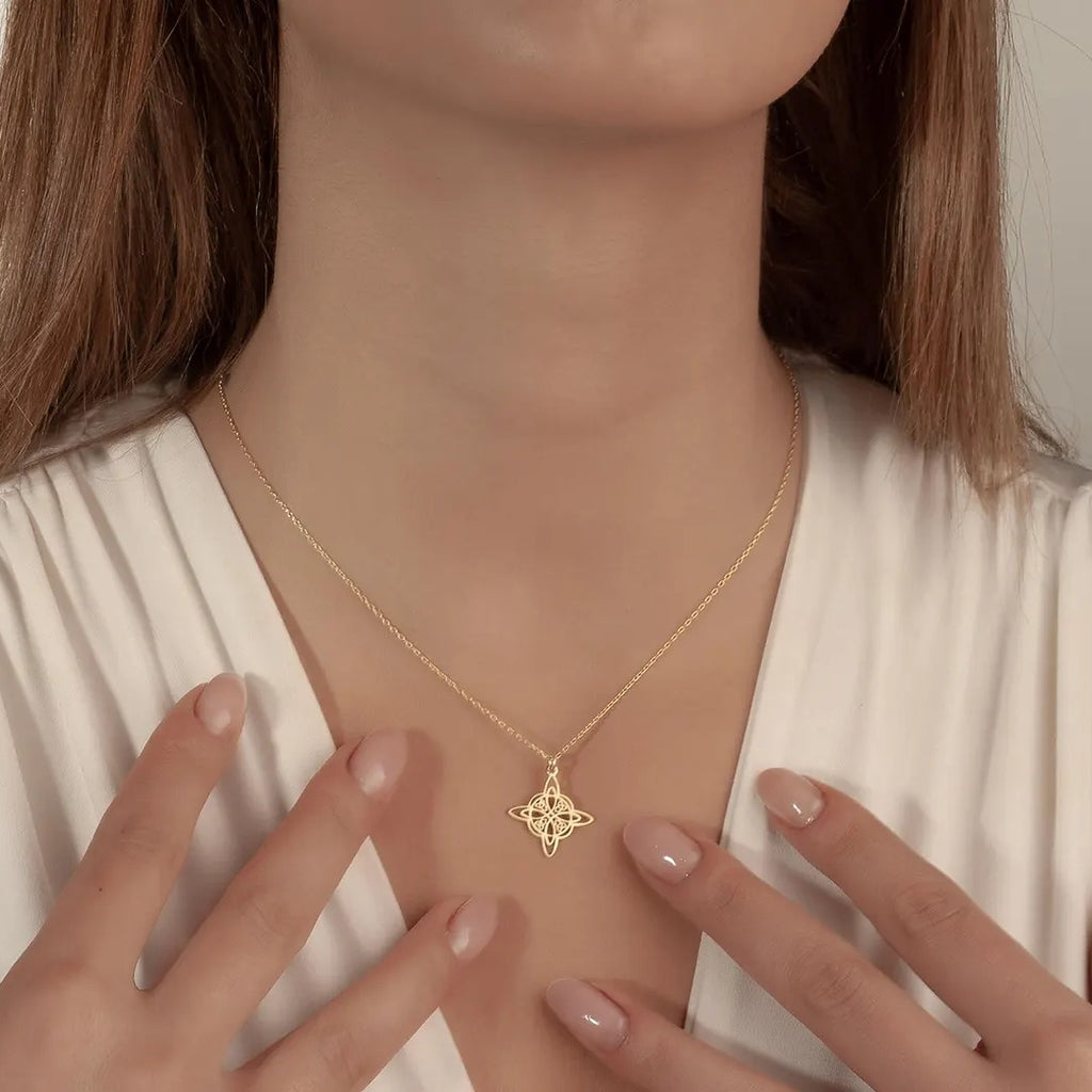 Collar Nudo de Bruja, Nudo Celta, Amuleto de protección contra energías negativas