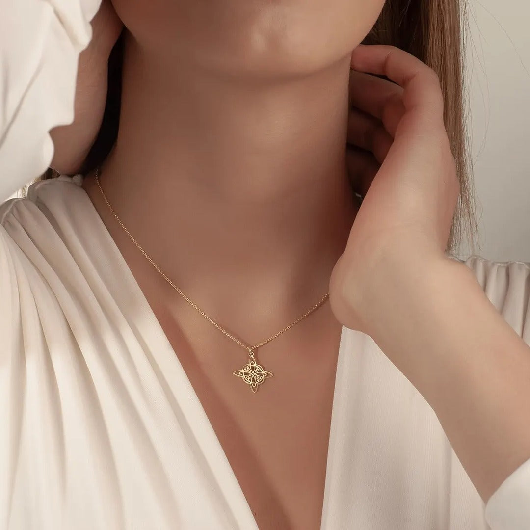 Collar Nudo de Bruja, Nudo Celta, Amuleto de protección contra energías negativas