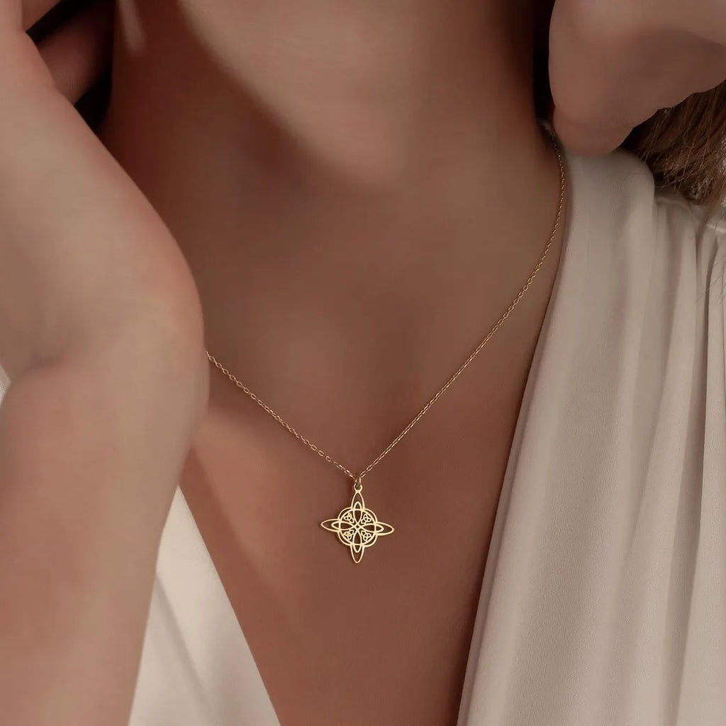 Collar Nudo de Bruja, Nudo Celta, Amuleto de protección contra energías negativas