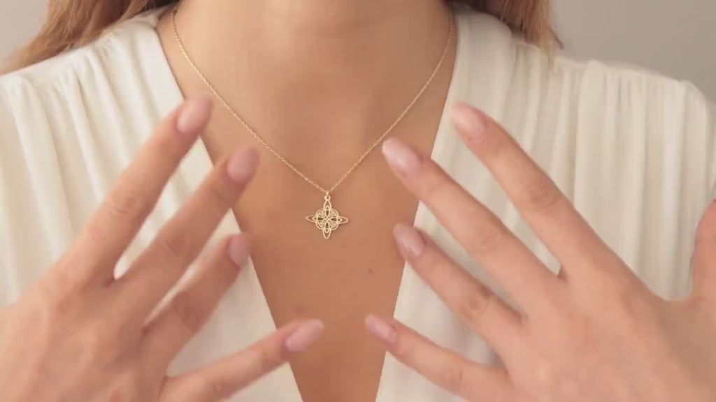 Collar Nudo de Bruja, Nudo Celta, Amuleto de protección contra energías negativas