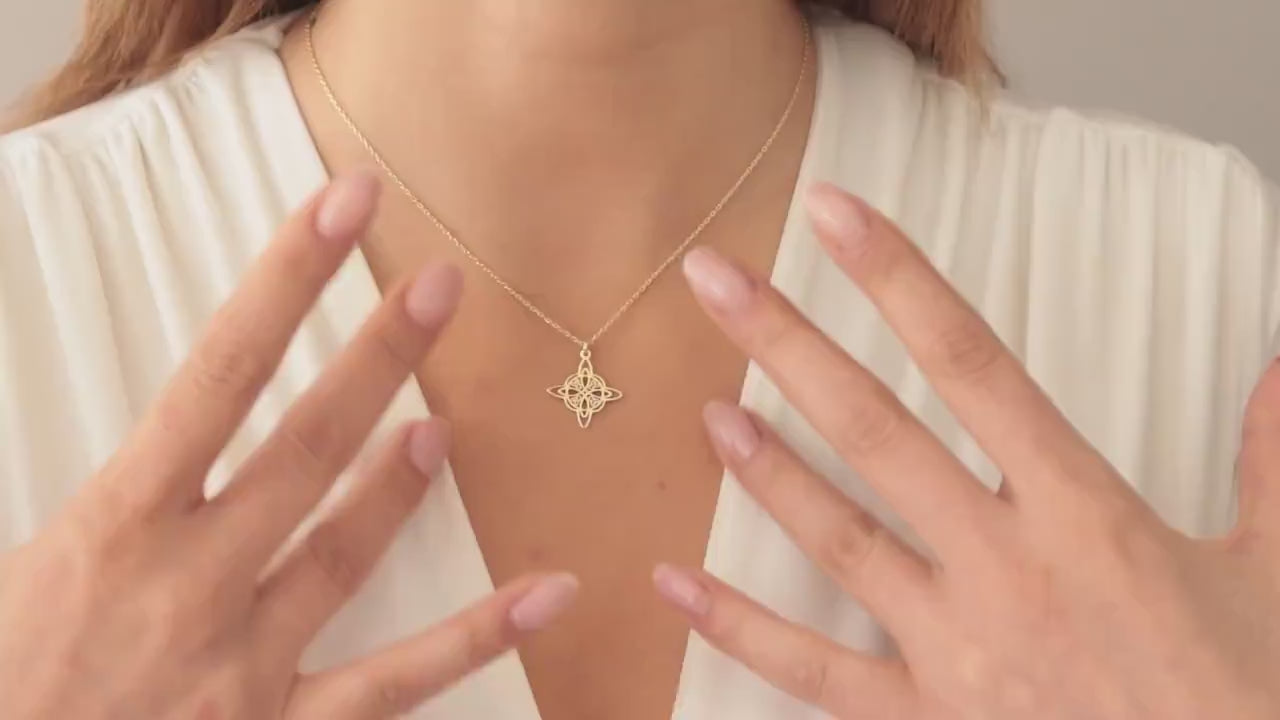 Collar Nudo de Bruja, Nudo Celta, Amuleto de protección contra energías negativas